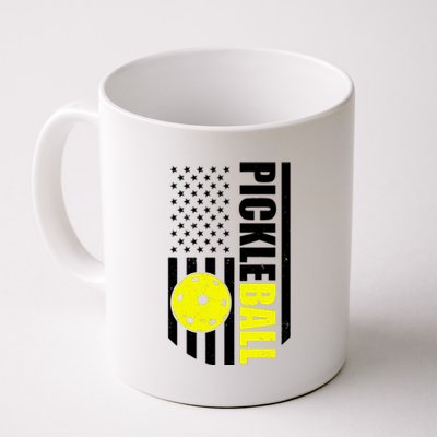 Pickleball USA Flag Love Playing Pickle Ball Coffee Mug