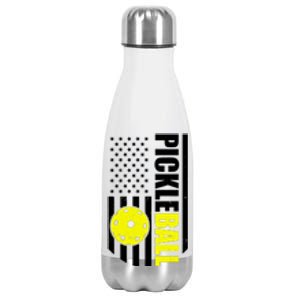 Pickleball USA Flag Love Playing Pickle Ball Stainless Steel Insulated Water Bottle