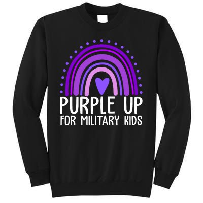 Purple Up For Miliartykids Rainbow Heart Sweatshirt