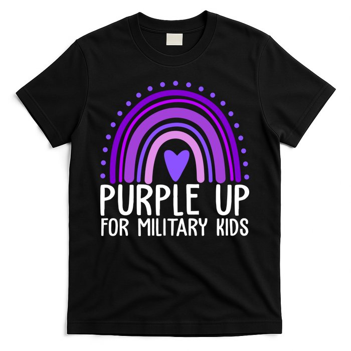 Purple Up For Miliartykids Rainbow Heart T-Shirt