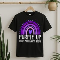 Purple Up For Miliartykids Rainbow Heart T-Shirt