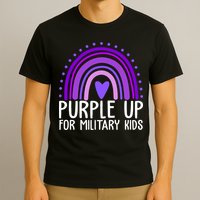 Purple Up For Miliartykids Rainbow Heart T-Shirt