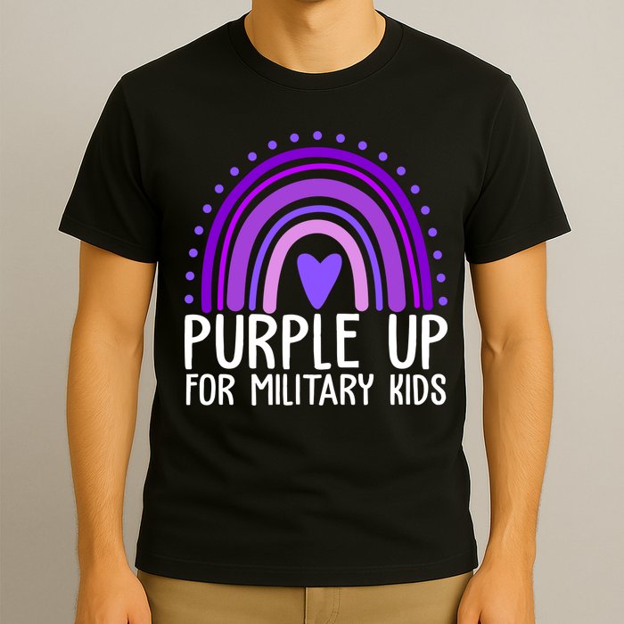 Purple Up For Miliartykids Rainbow Heart T-Shirt