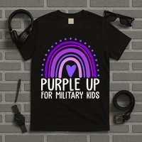 Purple Up For Miliartykids Rainbow Heart T-Shirt