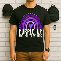 Purple Up For Miliartykids Rainbow Heart T-Shirt