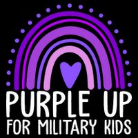 Purple Up For Miliartykids Rainbow Heart T-Shirt