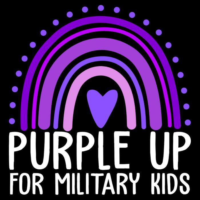 Purple Up For Miliartykids Rainbow Heart T-Shirt
