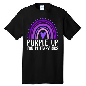 Purple Up For Miliartykids Rainbow Heart Tall T-Shirt