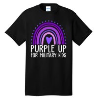 Purple Up For Miliartykids Rainbow Heart Tall T-Shirt