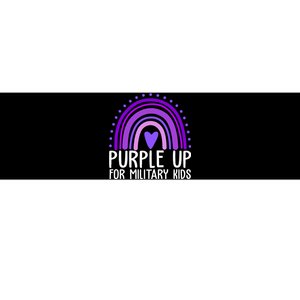 Purple Up For Miliartykids Rainbow Heart Bumper Sticker