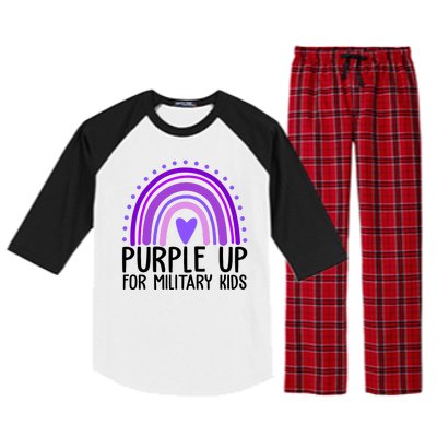 Purple Up For Miliartykids Rainbow Heart Raglan Sleeve Pajama Set