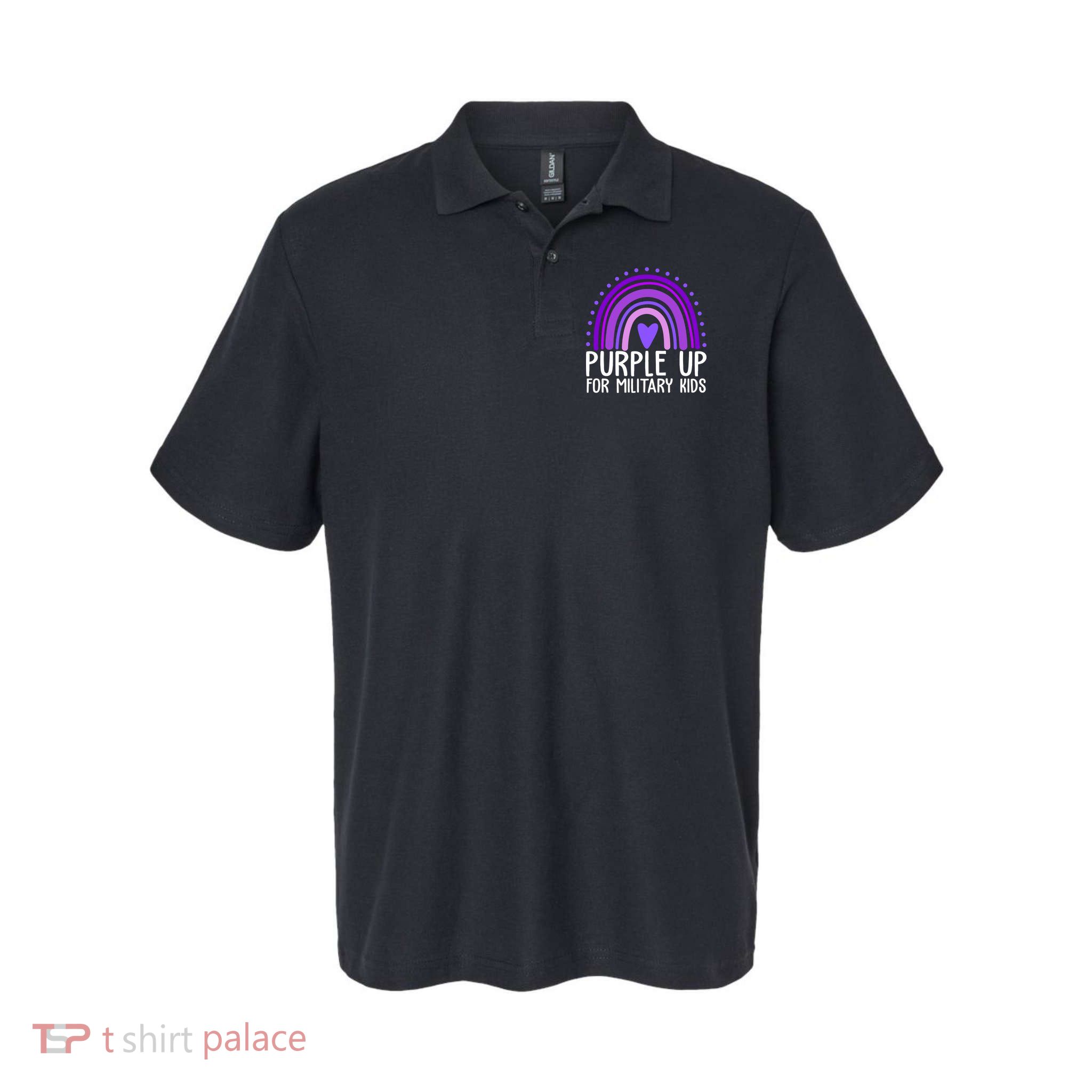 Purple Up For Miliartykids Rainbow Heart Polo