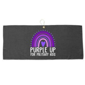 Purple Up For Miliartykids Rainbow Heart Large Microfiber Waffle Golf Towel