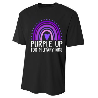 Purple Up For Miliartykids Rainbow Heart Performance Sprint T-Shirt