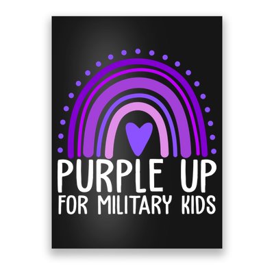 Purple Up For Miliartykids Rainbow Heart Poster