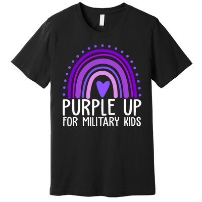 Purple Up For Miliartykids Rainbow Heart Premium T-Shirt