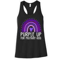 Purple Up For Miliartykids Rainbow Heart Women's Racerback Tank