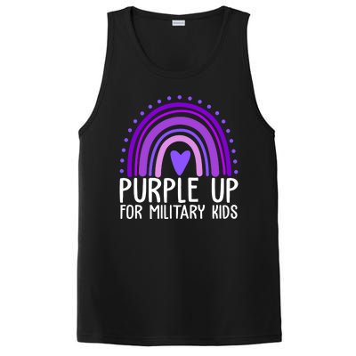 Purple Up For Miliartykids Rainbow Heart PosiCharge Competitor Tank