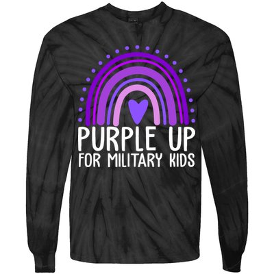 Purple Up For Miliartykids Rainbow Heart Tie-Dye Long Sleeve Shirt