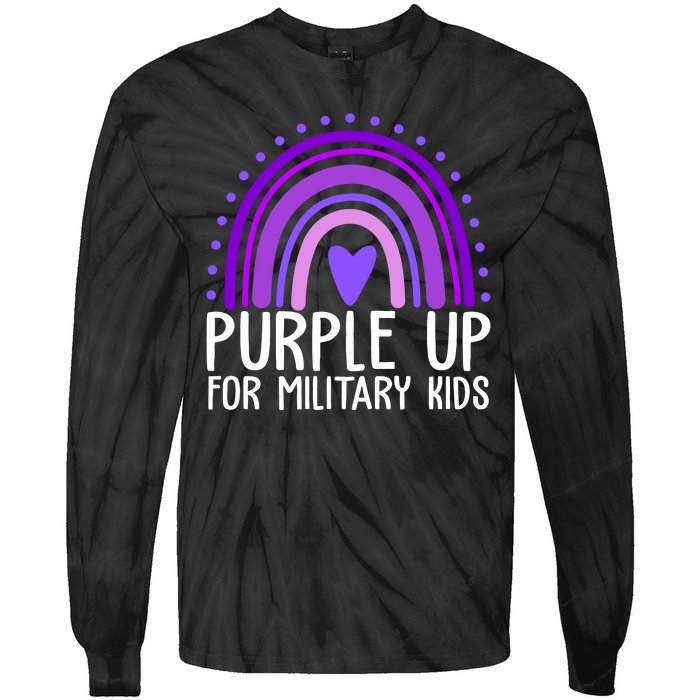 Purple Up For Miliartykids Rainbow Heart Tie-Dye Long Sleeve Shirt