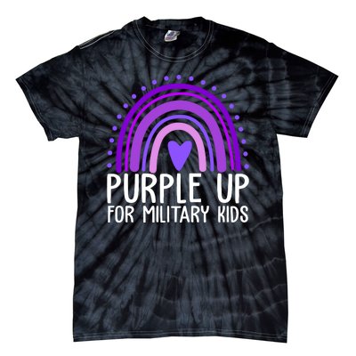 Purple Up For Miliartykids Rainbow Heart Tie-Dye T-Shirt