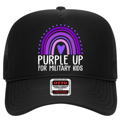 Purple Up For Miliartykids Rainbow Heart Trucker Hat