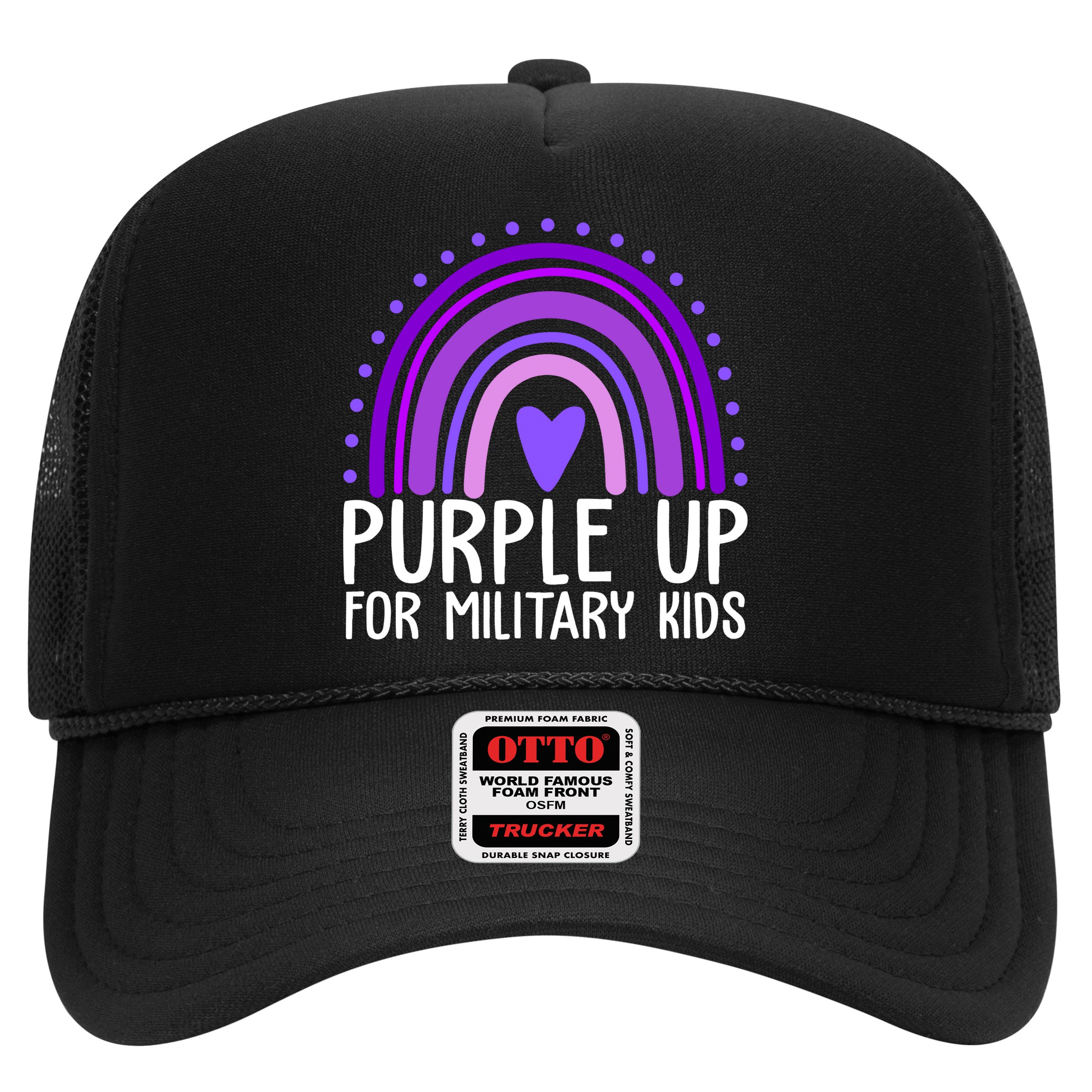 Purple Up For Miliartykids Rainbow Heart Hat