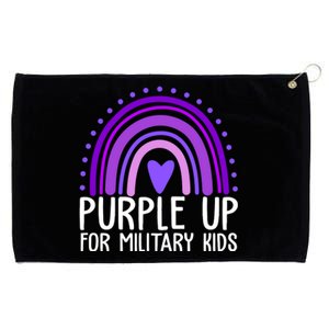 Purple Up For Miliartykids Rainbow Heart Grommeted Golf Towel