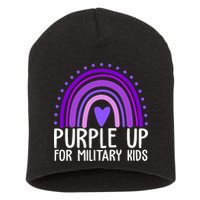 Purple Up For Miliartykids Rainbow Heart Short Acrylic Beanie