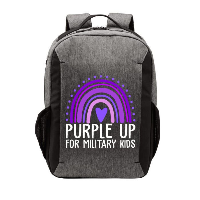 Purple Up For Miliartykids Rainbow Heart Vector Backpack