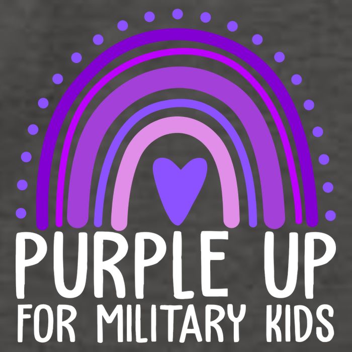 Purple Up For Miliartykids Rainbow Heart Vector Backpack