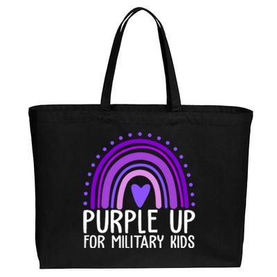 Purple Up For Miliartykids Rainbow Heart Cotton Canvas Jumbo Tote