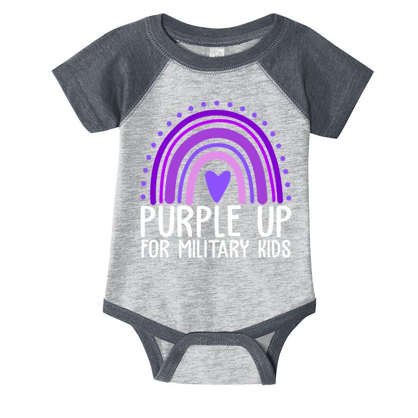 Purple Up For Miliartykids Rainbow Heart Infant Baby Jersey Bodysuit