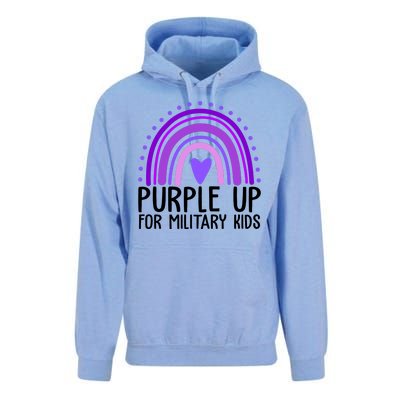 Purple Up For Miliartykids Rainbow Heart Unisex Surf Hoodie