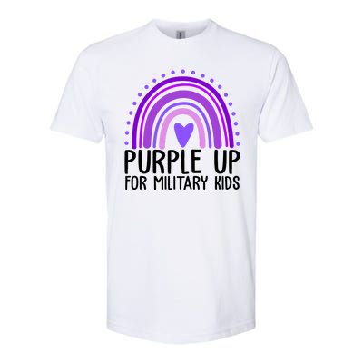 Purple Up For Miliartykids Rainbow Heart Softstyle® CVC T-Shirt