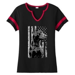 Patriotic USA Flag Black Labrador gift for Lab Owners Ladies Halftime Notch Neck Tee