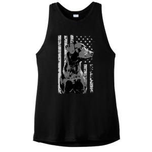 Patriotic USA Flag Black Labrador gift for Lab Owners Ladies PosiCharge Tri-Blend Wicking Tank