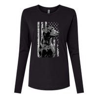 Patriotic USA Flag Black Labrador gift for Lab Owners Womens Cotton Relaxed Long Sleeve T-Shirt