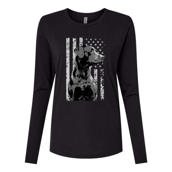 Patriotic USA Flag Black Labrador gift for Lab Owners Womens Cotton Relaxed Long Sleeve T-Shirt