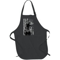 Patriotic USA Flag Black Labrador gift for Lab Owners Full-Length Apron With Pockets