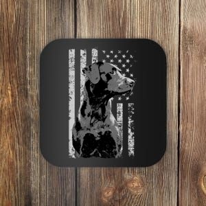 Patriotic USA Flag Black Labrador gift for Lab Owners Coaster