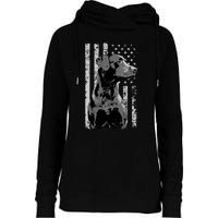 Patriotic USA Flag Black Labrador gift for Lab Owners Womens Funnel Neck Pullover Hood