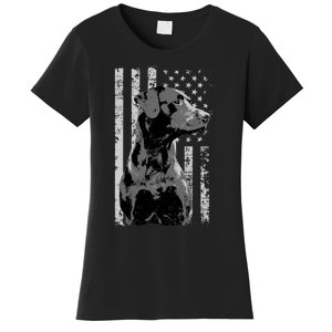 Patriotic USA Flag Black Labrador gift for Lab Owners Women's T-Shirt