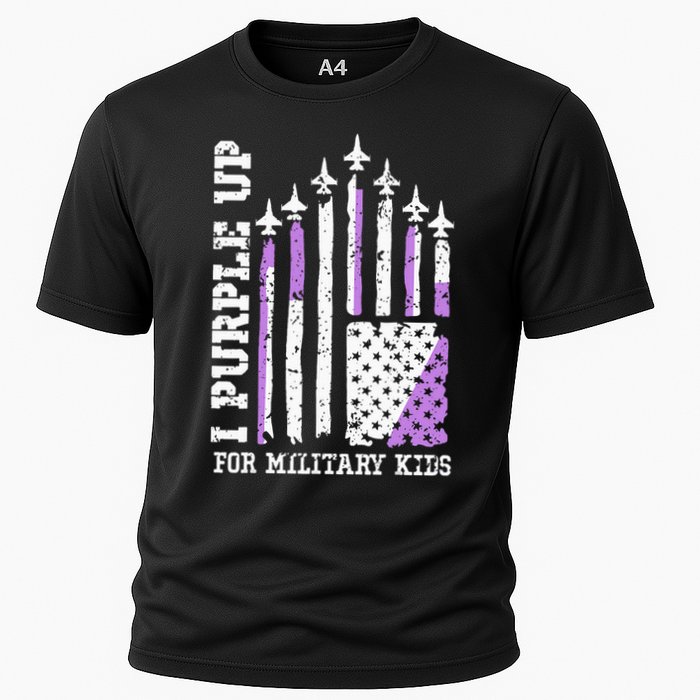 Purple Up for Military Kid U.S Flag Military Child Month  Cooling Performance Crew T-Shirt