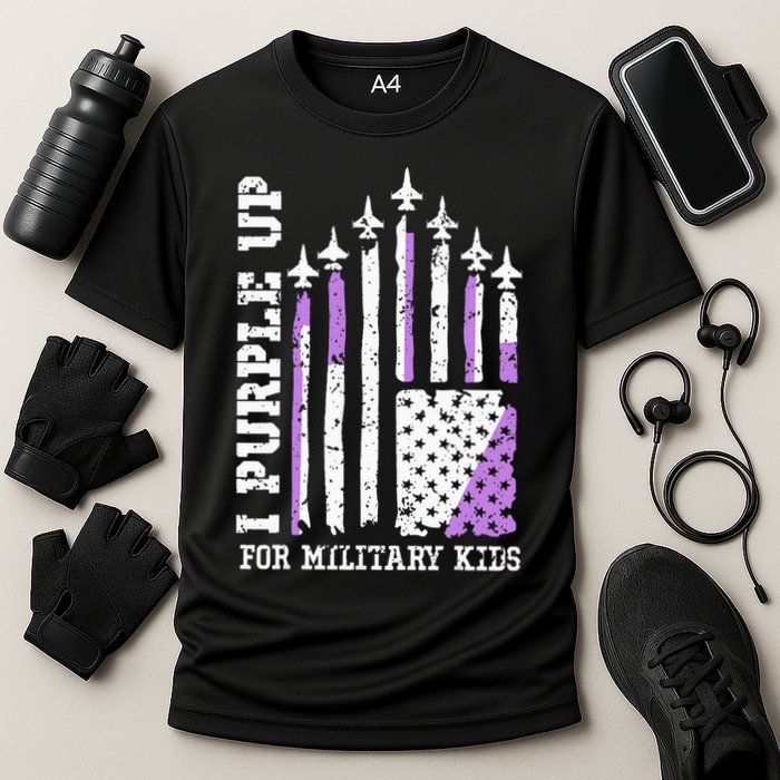 Purple Up for Military Kid U.S Flag Military Child Month  Cooling Performance Crew T-Shirt