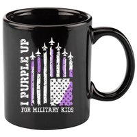 Purple Up for Military Kid U.S Flag Military Child Month  11oz C Handle Ceramic Mug