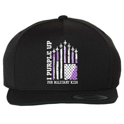 Purple Up for Military Kid U.S Flag Military Child Month  Wool Snapback Cap