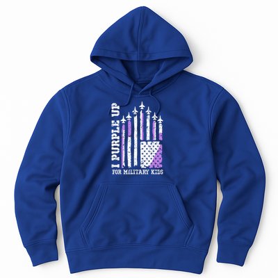 Purple Up for Military Kid U.S Flag Military Child Month  Hoodie
