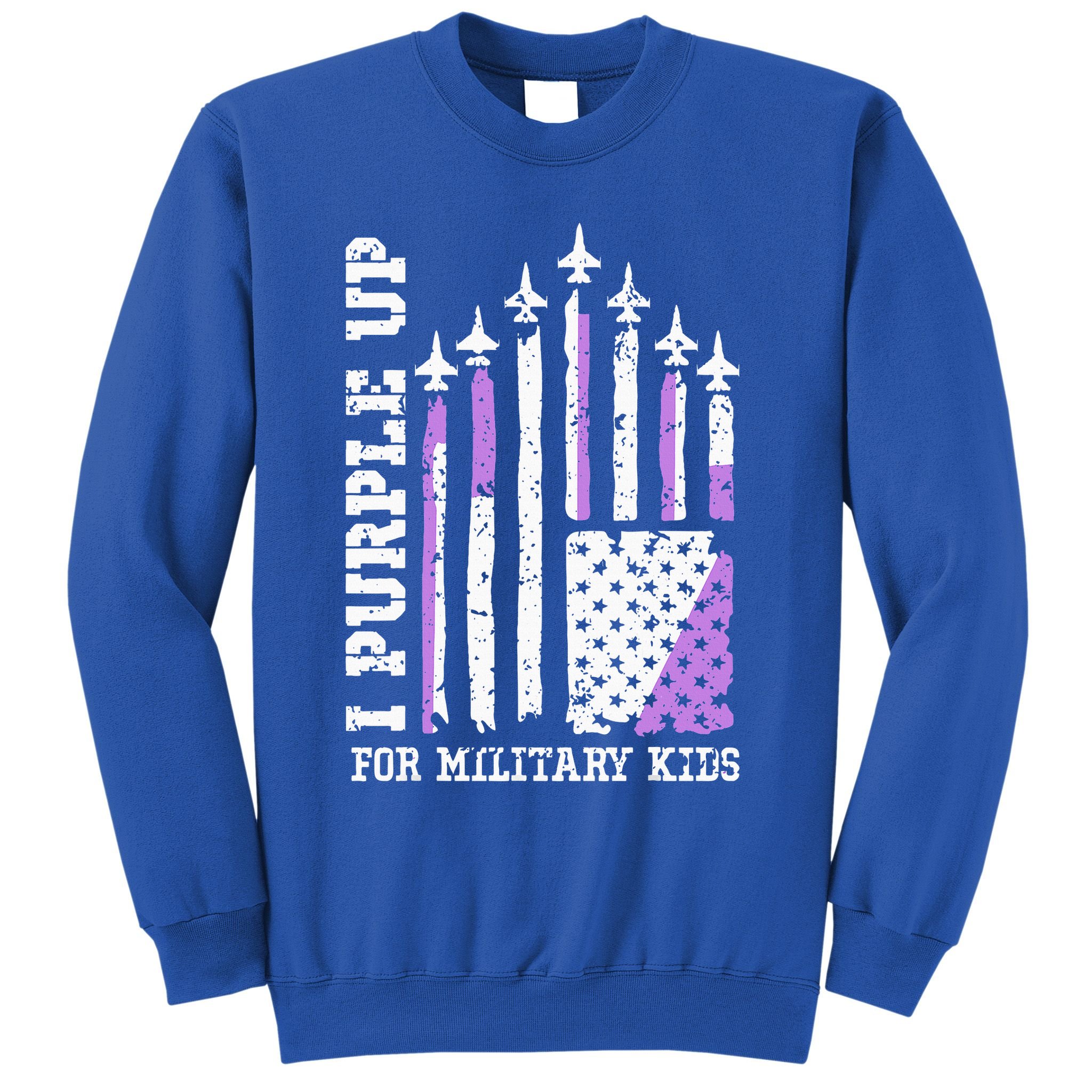 Purple Up for Military Kid U.S Flag Military Child Month  Sweatshirt