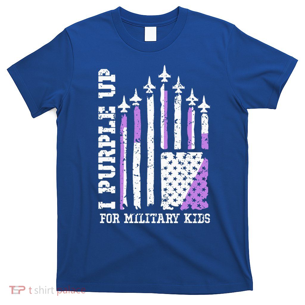 Purple Up for Military Kid U.S Flag Military Child Month  T-Shirt
